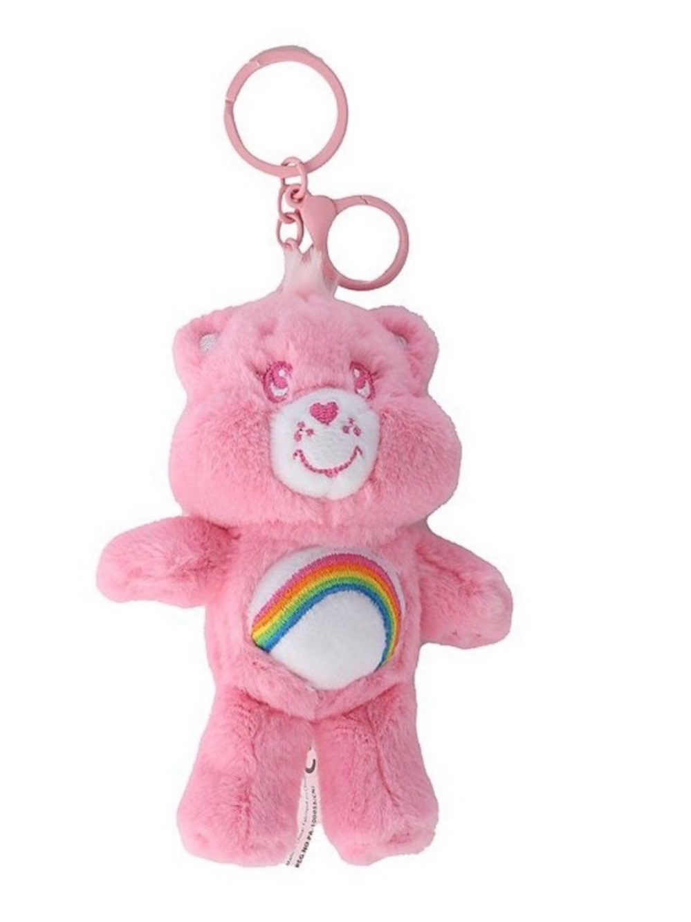 Care Bear Cheer Bear Pink Plush Rainbow Bear Keychain - Cute Kids Toy